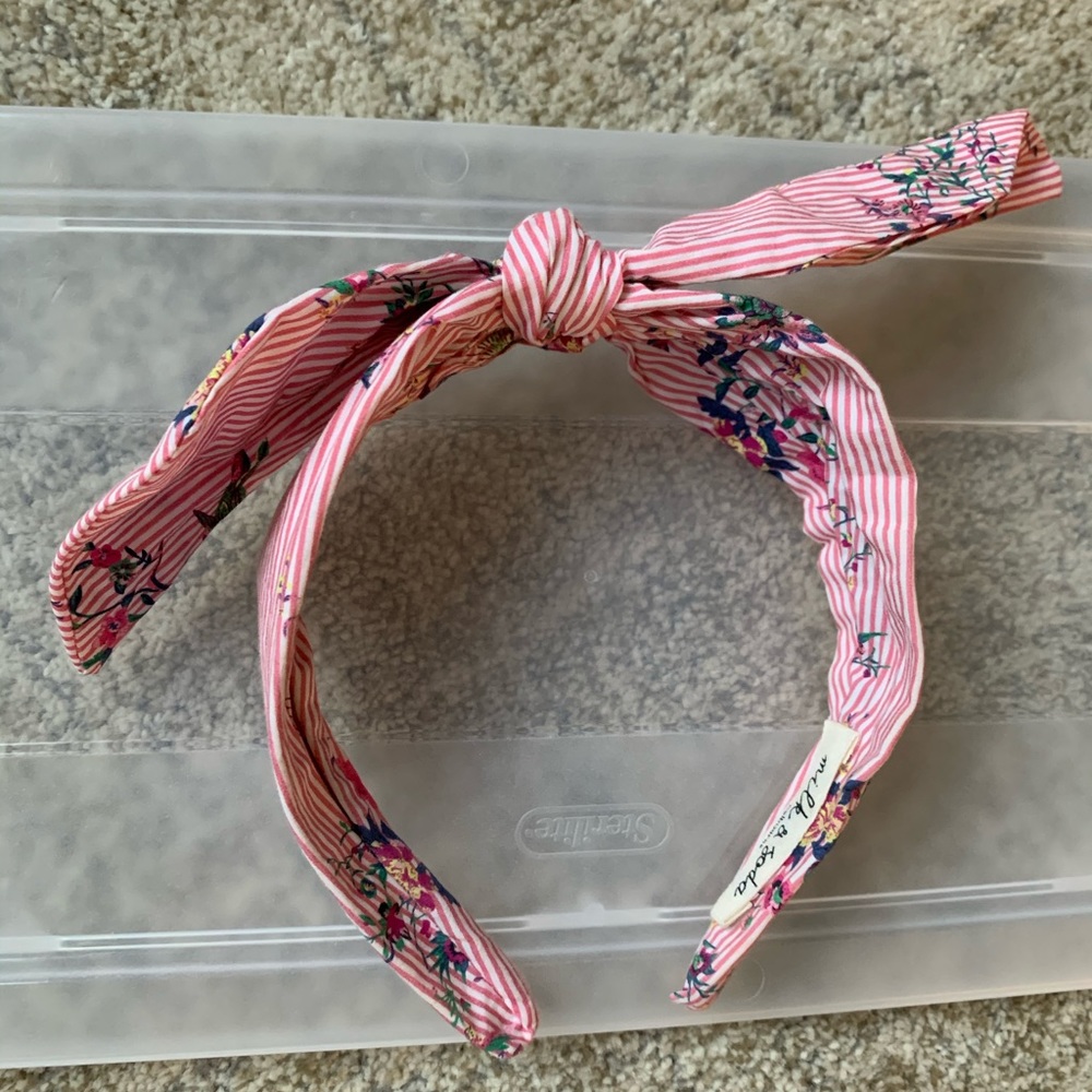 NWOT Milk & Soda Girls Twist Pink Striped Headband